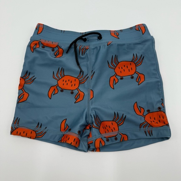 Tea Collection Rash Guard Baby Swim Set Black White Striped Blue Crab Print 4T - Picture 15 of 15